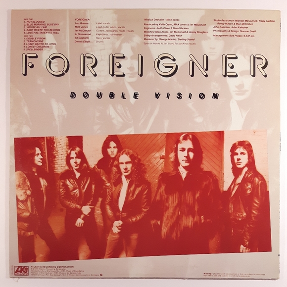 Foreigner - Double Vision - Vinyl LP Record - Picture 2 of 4